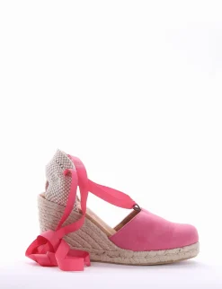 Sale sandalo espadrilas zeppa 8 cm fuxia Donna Espadrillas