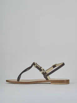 Clearance Sandalo infradito tacco 1 cm testa camoscio Donna Sandali Tacco Basso