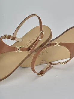 Hot Sandalo infradito tacco 1 cm pelle Donna Sandali Tacco Basso