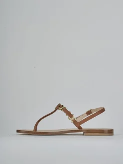 Sale Sandalo infradito tacco 1 cm pelle Donna Sandali Tacco Basso