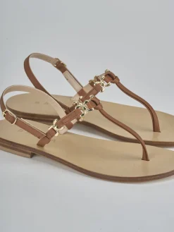 Sale Sandalo infradito tacco 1 cm pelle Donna Sandali Tacco Basso