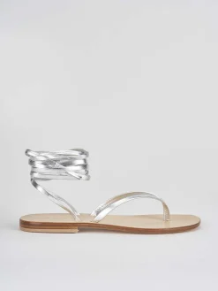 Clearance Sandalo infradito tacco 1 cm pelle Donna Sandali Tacco Basso