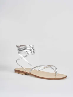 Clearance Sandalo infradito tacco 1 cm pelle Donna Sandali Tacco Basso