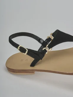 Sale Sandalo infradito tacco 1 cm camoscio Donna Sandali Tacco Basso