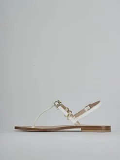 New Sandalo infradito tacco 1 cm pelle Donna Sandali Tacco Basso