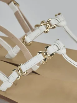 New Sandalo infradito tacco 1 cm pelle Donna Sandali Tacco Basso