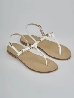 New Sandalo infradito tacco 1 cm pelle Donna Sandali Tacco Basso