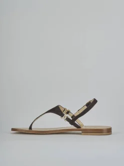 Outlet Sandalo infradito tacco 1 cm testa camoscio Donna Sandali Tacco Basso