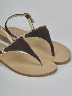 Outlet Sandalo infradito tacco 1 cm testa camoscio Donna Sandali Tacco Basso