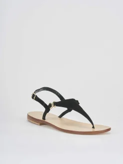 Online Sandalo infradito tacco 1 cm camoscio Donna Sandali Tacco Basso