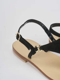 Online Sandalo infradito tacco 1 cm camoscio Donna Sandali Tacco Basso