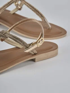 Outlet Sandalo infradito tacco 1 cm pelle Donna Sandali Tacco Basso