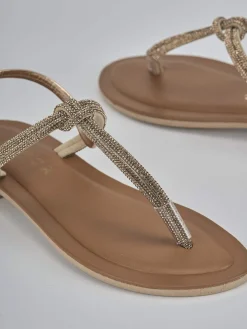 Outlet Sandalo infradito tacco 1 cm pelle Donna Sandali Tacco Basso