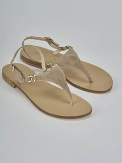 Outlet Sandalo infradito tacco 1 cm camoscio Donna Sandali Tacco Basso