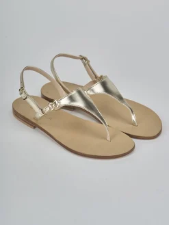 New Sandalo infradito tacco 1 cm laminato Donna Sandali Tacco Basso