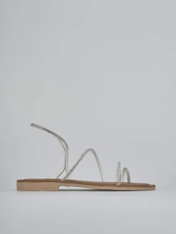 Hot Sandalo tacco 1 cm pelle Donna Sandali Tacco Basso