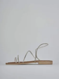 Hot Sandalo tacco 1 cm pelle Donna Sandali Tacco Basso