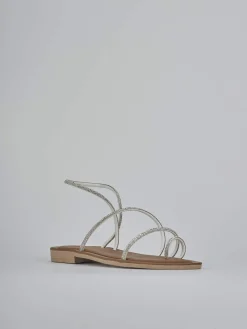 Hot Sandalo tacco 1 cm pelle Donna Sandali Tacco Basso