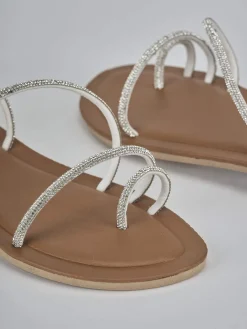 Hot Sandalo tacco 1 cm pelle Donna Sandali Tacco Basso