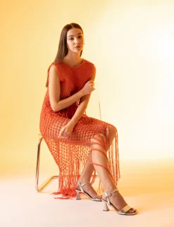 Discount Sandalo tacco 7 cm pelle Donna Sandali Tacco Alto