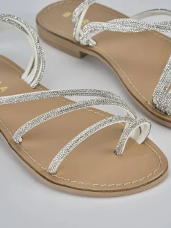 Discount Sandalo tacco 1 cm pelle Donna Sandali Tacco Basso