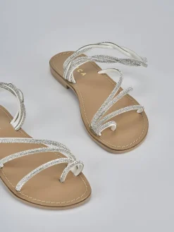 Discount Sandalo tacco 1 cm pelle Donna Sandali Tacco Basso