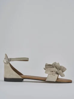 New Sandalo tacco 1 cm camoscio Donna Sandali Tacco Basso