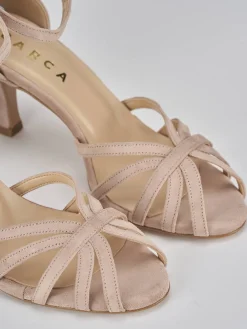 Sale Sandalo tacco 7 cm camoscio Donna Sandali Tacco Alto