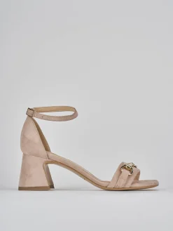 Outlet Sandalo tacco 6 cm camoscio Donna Sandali Tacco Alto