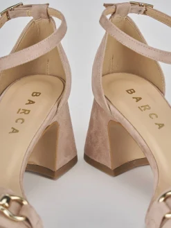 Outlet Sandalo tacco 6 cm camoscio Donna Sandali Tacco Alto