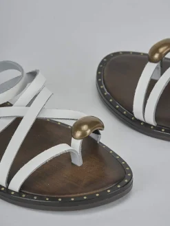 Best Sandalo tacco 1 cm pelle Donna Sandali Tacco Basso