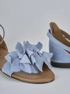 Sandalo tacco 1 cm camoscio Donna Sandali Tacco Basso