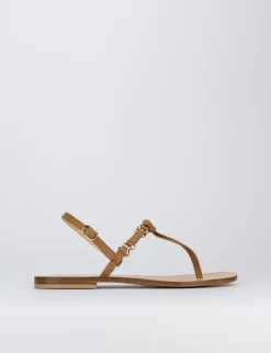 Outlet Sandalo tacco 1 cm pelle Donna Sandali Tacco Basso