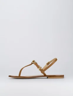 Outlet Sandalo tacco 1 cm pelle Donna Sandali Tacco Basso