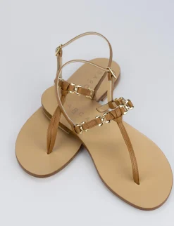 Outlet Sandalo tacco 1 cm pelle Donna Sandali Tacco Basso