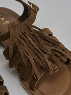 Hot Sandalo tacco 1 cm camoscio Donna Sandali Tacco Basso