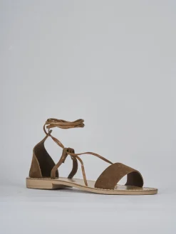Clearance Sandalo tacco 1 cm camoscio Donna Sandali Tacco Basso