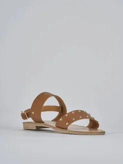 Outlet Sandalo tacco 1 cm pelle Donna Sandali Tacco Basso