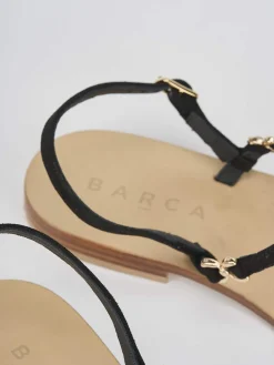 Discount Sandalo tacco 1 cm camoscio Donna Sandali Tacco Basso