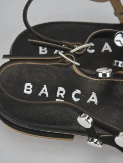 Online Sandalo tacco 1 cm camoscio Donna Sandali Tacco Basso