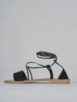 Sandalo tacco 1 cm camoscio Donna Sandali Tacco Basso