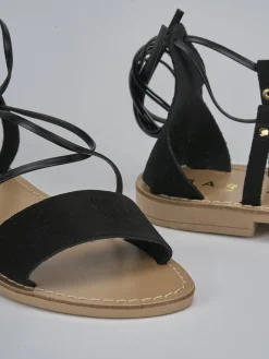 Sandalo tacco 1 cm camoscio Donna Sandali Tacco Basso