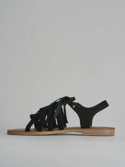 Clearance Sandalo tacco 1 cm camoscio Donna Sandali Tacco Basso