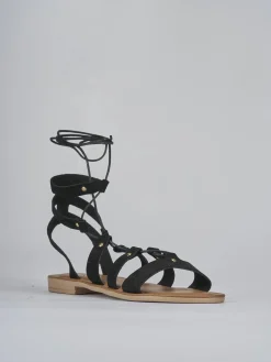 New Sandalo tacco 1 cm camoscio Donna Sandali Tacco Basso