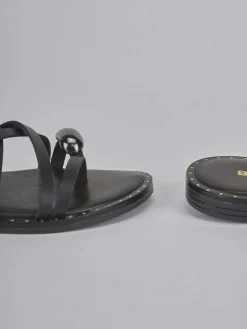 New Sandalo tacco 1 cm pelle Donna Sandali Tacco Basso