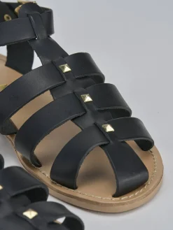 Discount Sandalo tacco 1 cm pelle Donna Sandali Tacco Basso