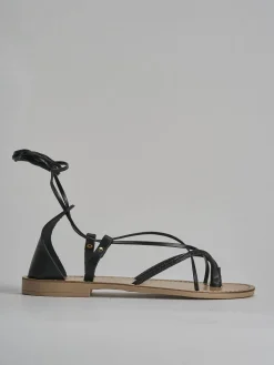 Sale Sandalo tacco 1 cm pelle Donna Sandali Tacco Basso