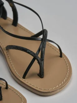 Sale Sandalo tacco 1 cm pelle Donna Sandali Tacco Basso