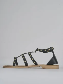 Outlet Sandalo tacco 1 cm pelle Donna Sandali Tacco Basso