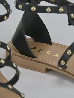 Outlet Sandalo tacco 1 cm pelle Donna Sandali Tacco Basso